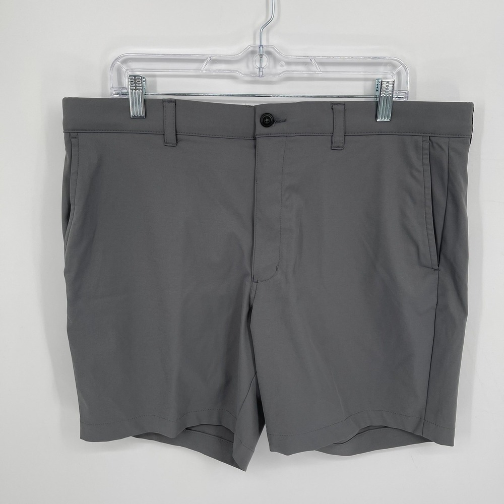 PGA Tour Men's Gray Flat Front Pockets Performance Casual Golf Shorts Size 36